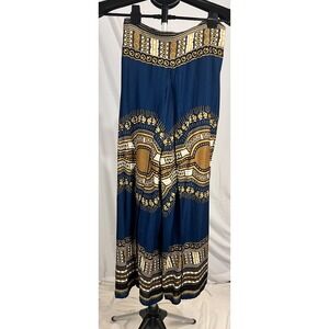 One One Size Fits Most African Printed Blue Pants‎ | Stylish Loose-Fit Trousers